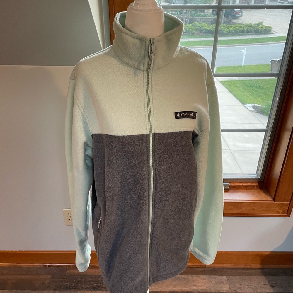 Columbia zip up two tone sweater jacket
